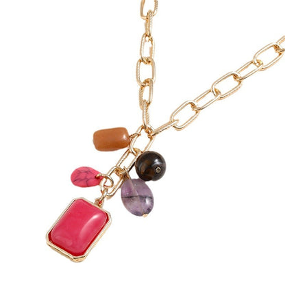 Temperament Entry Lux Color Pendant Necklace For Women European And American