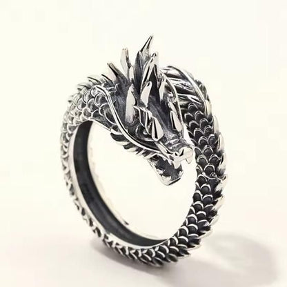 Silver Adjustable Dragon Ring (Pack of 2)