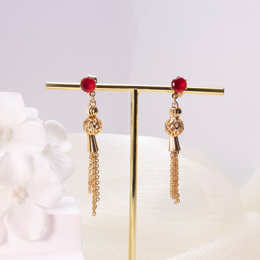 Gold-plated Diamond Tassel Earrings Eardrops Jewelry For Women