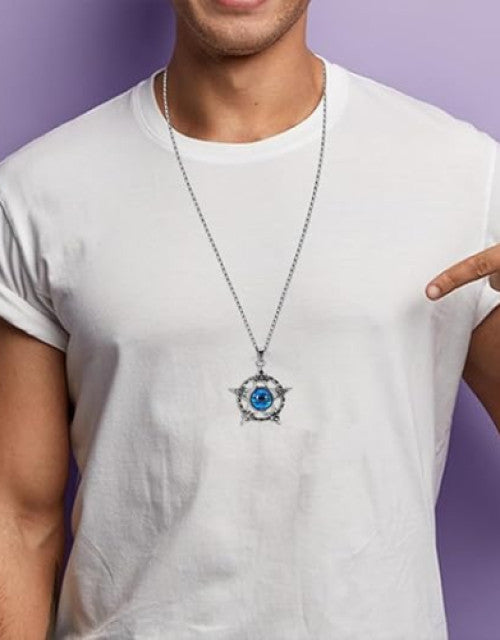 Blue Evil Eye Necklace for Men