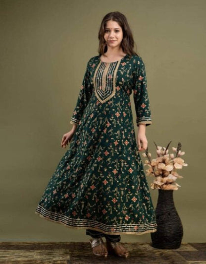 Women Floral Print Anarkali Kurta Set